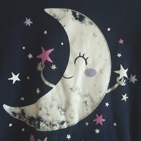 Cat & Jack Girls Pajamas Moon and Stars Navy Size 8 - Picture 4 of 11